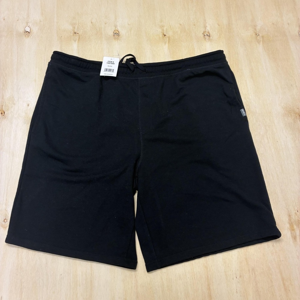 Eddie Bauer Lounge Shorts Mens XL Black Jersey Lounge Sleep Drawstring Waist - Picture 1 of 10